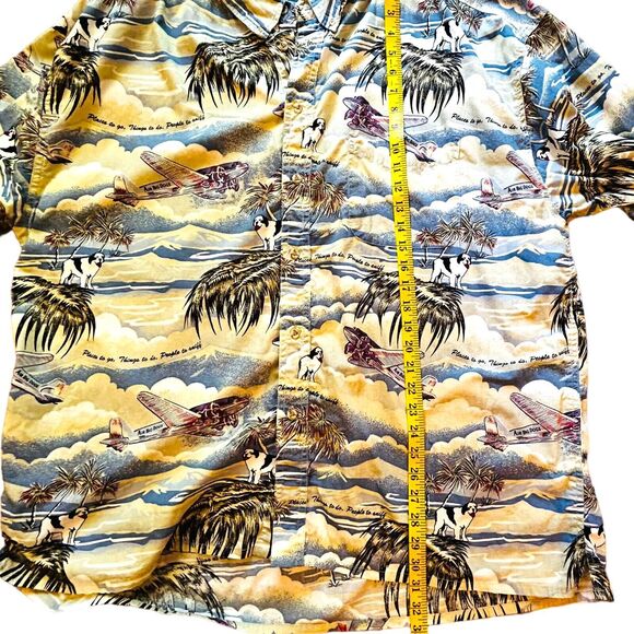 Big Dogs Vintage Men's Flying Dog Short Sleeve Button Down Hawaiian Shirt Sz 3XL - Picture 9 of 9